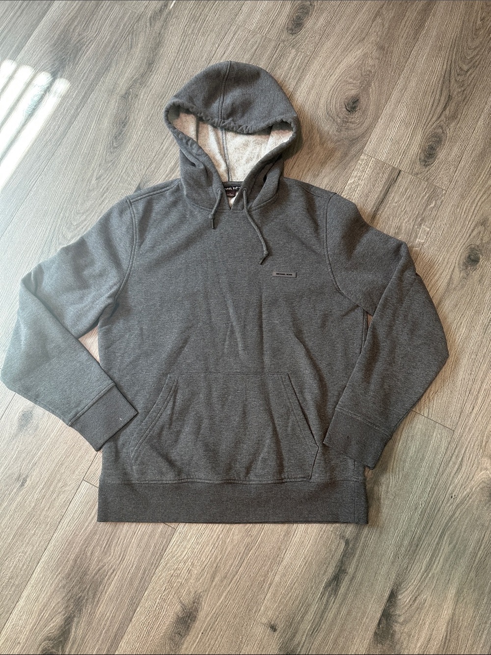 Michael Kors Charcoal Gray Hooded Fleece Pullover